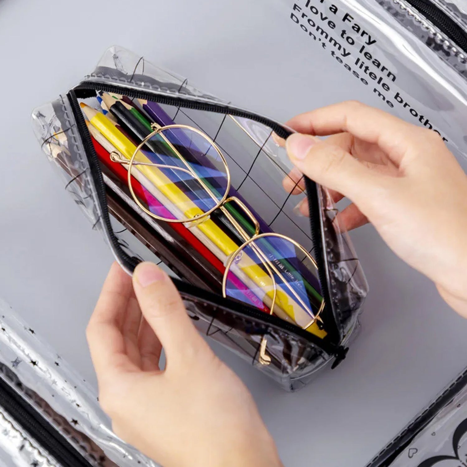 Transparent Pencil Pouch With Zipper (1 Pc) Transparent Pencil Pouch With Zipper (1 Pc)